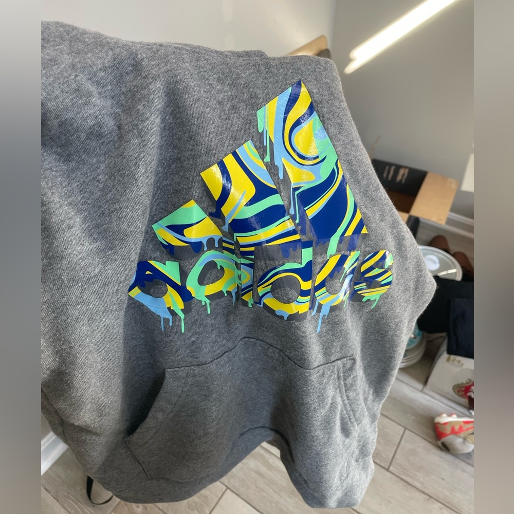 Adidas Kids Regular Fit Gray Hoodie